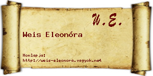 Weis Eleonóra névjegykártya
